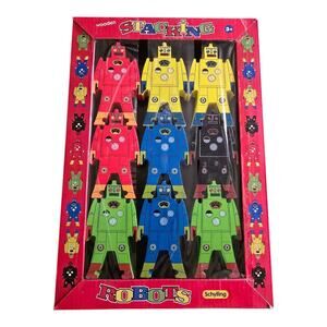 Schylling: Wooden Stacking Robot Figures, 9pcs, Multicolor, Kids & Adults